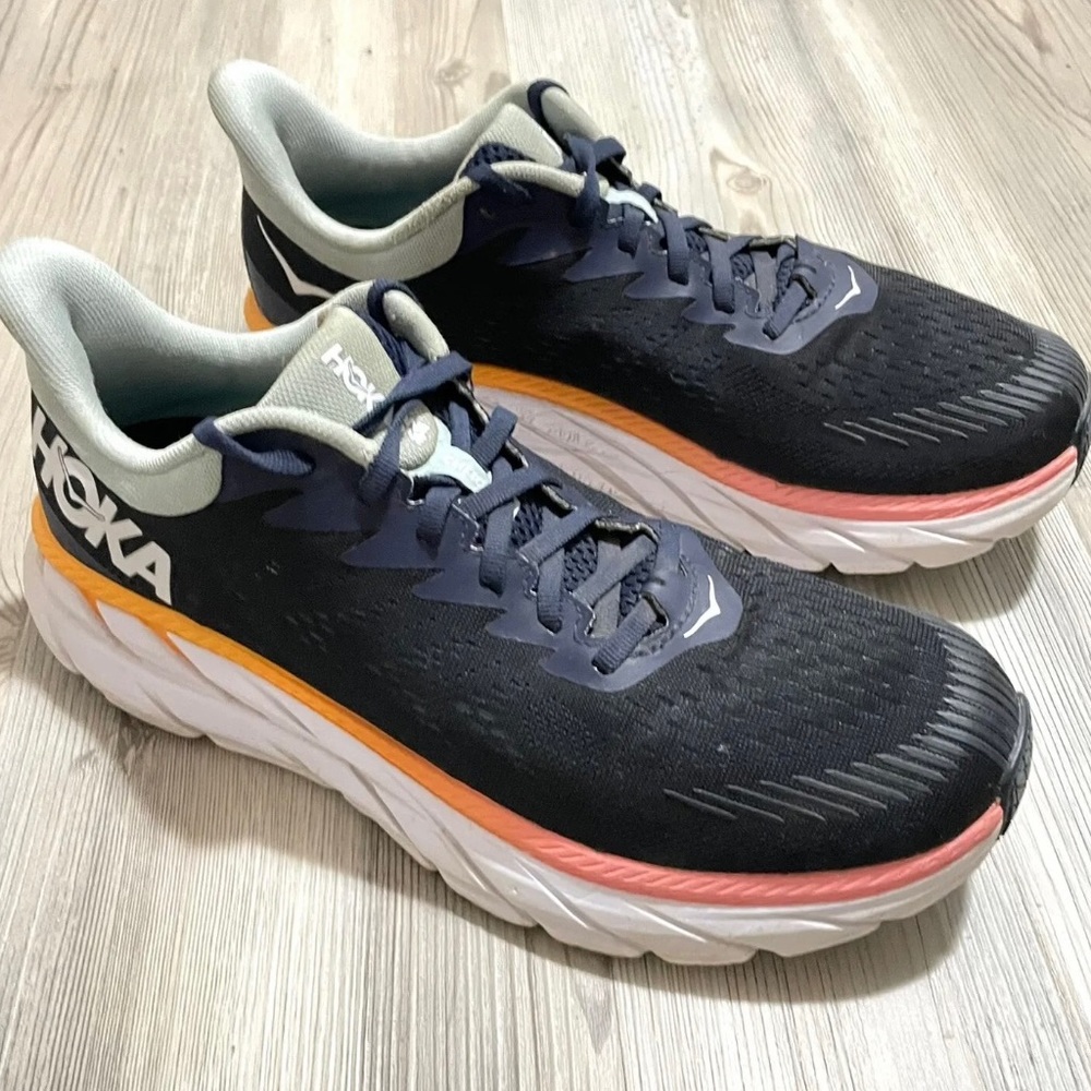 Hoka One One Black and Orange Running Shoes